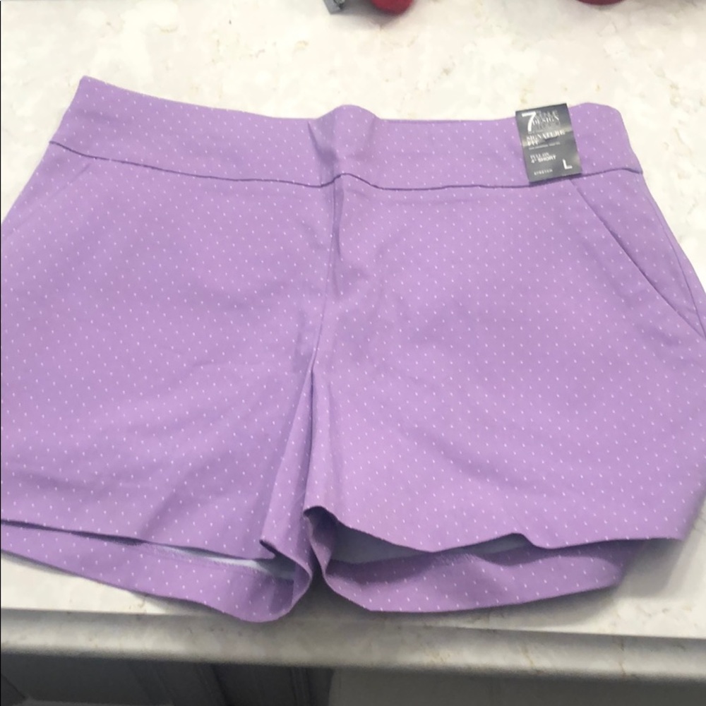 Purple shorts with white polka dots never worn